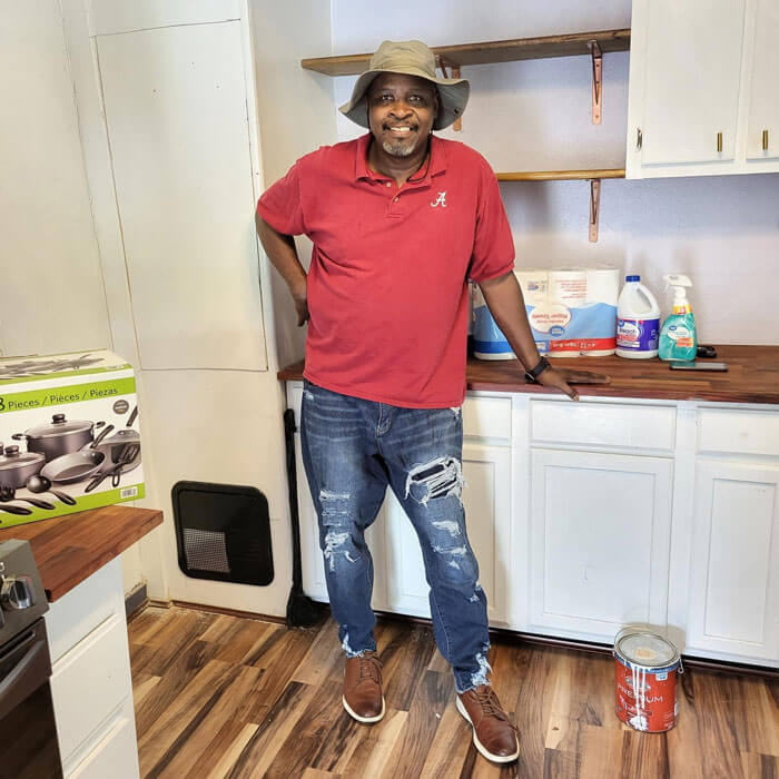 man standing in a kitchen